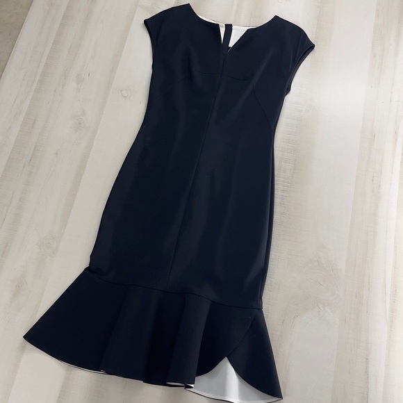 ESCADA Dakota F/W 2014 5014377 black fitted sexy tulip ruffle dress work career - Picture 5 of 11